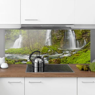 Panel szklany do kuchni - Wodospady Cascade de Flumen