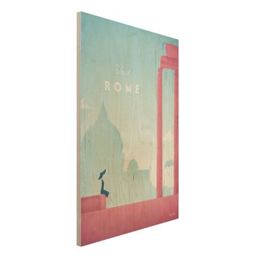 Obraz z drewna - Plakat podróżniczy - Rzym