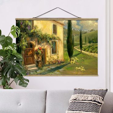 Plakat z wieszakiem - Krajobraz włoski - drzewo cyprysowe