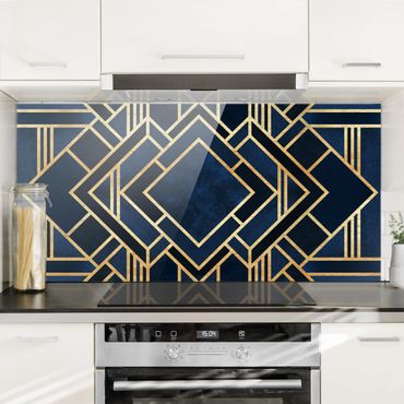 Panel szklany do kuchni - Złoto Art Deco