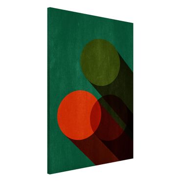Tablica magnetyczna - Kształty abstrakcyjne - koła w zieleni i czerwieni