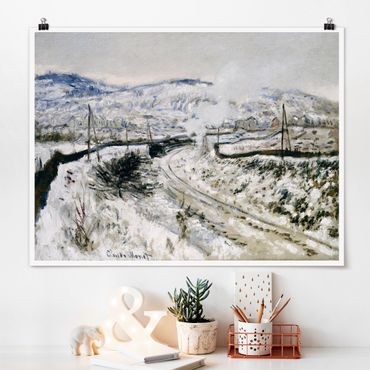 Plakat - Claude Monet - Pociąg na śniegu