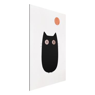Obraz Alu-Dibond - Ilustracja czarnego kota