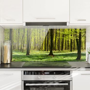 Panel szklany do kuchni - Łąka leśna
