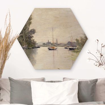 Obraz heksagonalny z drewna - Claude Monet - Argenteuil