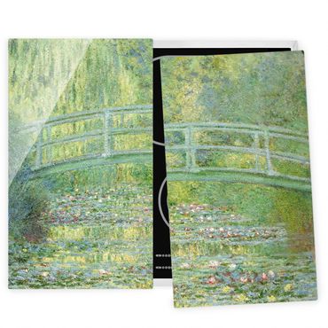 Szklana płyta ochronna na kuchenkę 2-częściowa - Claude Monet - Mostek japoński