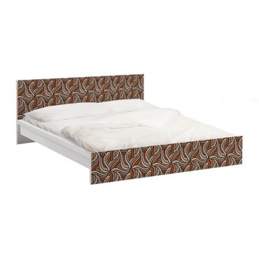 Okleina meblowa IKEA - Malm łóżko 160x200cm - Cięcie w drewnie w kolorze brązowym