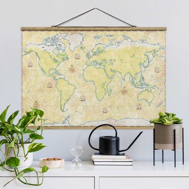 Plakat z wieszakiem - Mapa świata