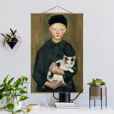 Plakat z wieszakiem - Paula Modersohn-Becker - Chłopiec z kotem