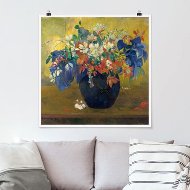 Plakat - Paul Gauguin - Wazon z kwiatami