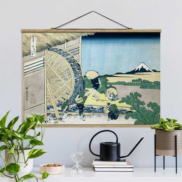 Plakat z wieszakiem - Katsushika Hokusai - Koło wodne w Onden