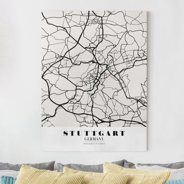 Obraz na płótnie - Mapa miasta Stuttgart - Klasyczna