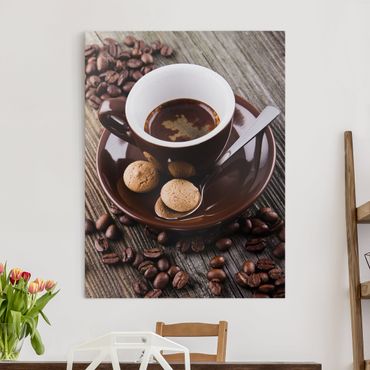Obraz na płótnie - Filiżanka do kawy z ziarnami kawy