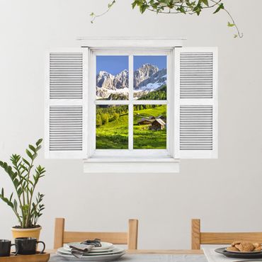 Naklejka na ścianę - Okno na skrzydło Styria Alpejska łąka