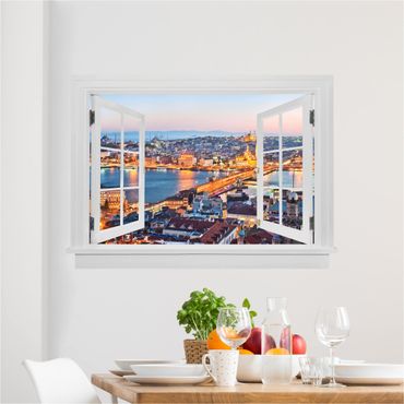 Naklejka na ścianę - Otwarte okno Istanbul