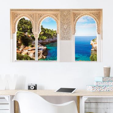 Naklejka na ścianę - Ornatowe okno Cala de Deia na Majorce