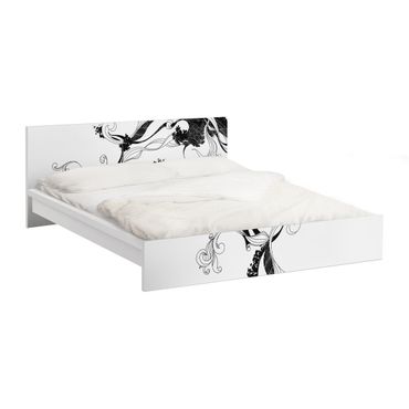 Okleina meblowa IKEA - Malm łóżko 180x200cm - Winorośl w atramencie
