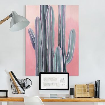 Obraz na płótnie - Kaktus na różowo I