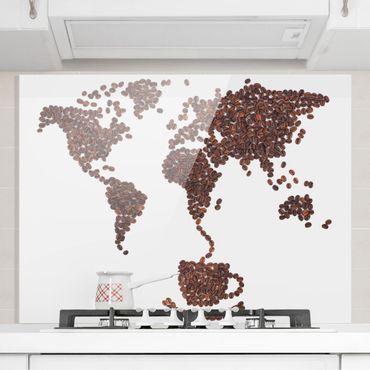 Panel szklany do kuchni - Kawa na całym świecie