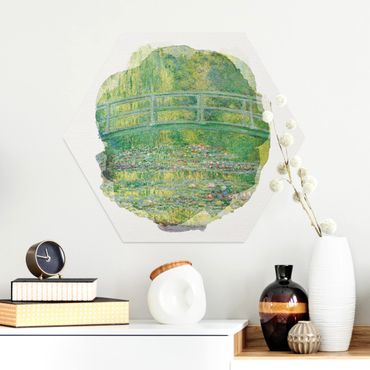 Obraz heksagonalny z Alu-Dibond - Akwarele - Claude Monet - Mostek japoński