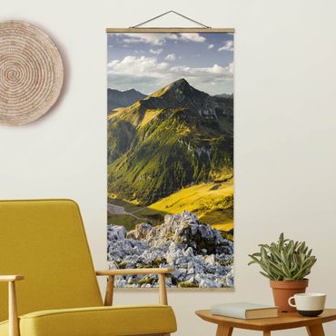 Plakat z wieszakiem - Góry i dolina w Alpach Lechtalskich w Tyrolu