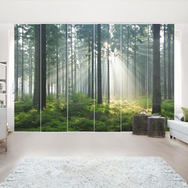 Zasłony panelowe zestaw - Świetlany las