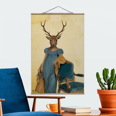 Plakat z wieszakiem - Portret zwierzęcia - Dama z czerwonym jeleniem
