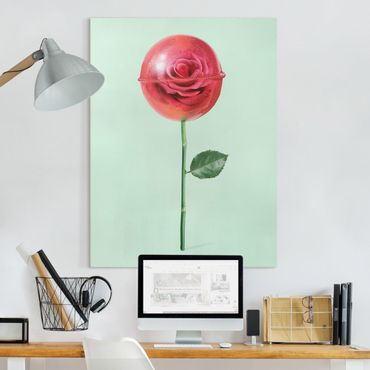 Obraz na płótnie - Róża z lizakiem