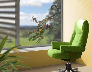 Naklejka na okno - Wzór gekona