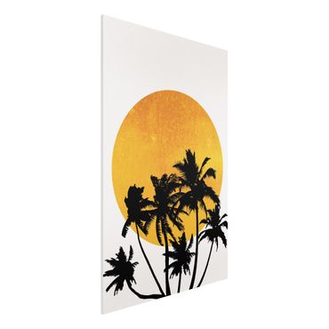 Obraz Forex - Palmy na tle złotego słońca
