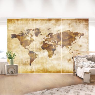 Zasłony panelowe zestaw - Mapa świata