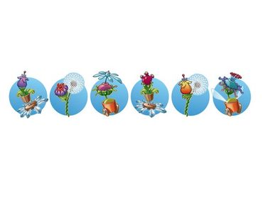 Naklejka na ścianę - Flying Farm Floral Ribbon w kolorze niebieskim
