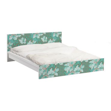 Okleina meblowa IKEA - Malm łóżko 160x200cm - Orientalny wzór kwiatowy