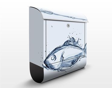 Skrzynka na listy - Płynna srebrna ryba