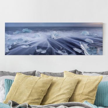 Obraz na płótnie - Kawałki lodu na plaży Ostisland Islandia