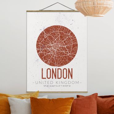 Plakat z wieszakiem - Mapa miasta Londyn - Retro