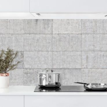 Panel ścienny do kuchni - Cegła betonowa o wyglądzie cegły szara