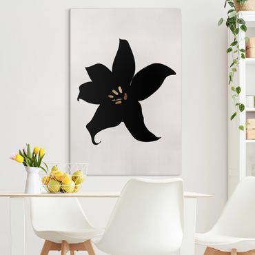 Obraz na płótnie - Graficzny świat roślin - Orchidea czarno-złota