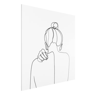 Obraz Forex - Line Art Kobieta na szyi czarno-biały