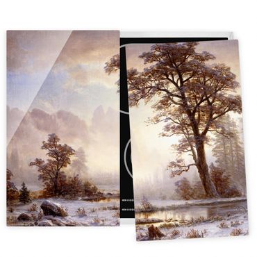 Szklana płyta ochronna na kuchenkę 2-częściowa - Albert Bierstadt - Dolina Yosemite w śniegu