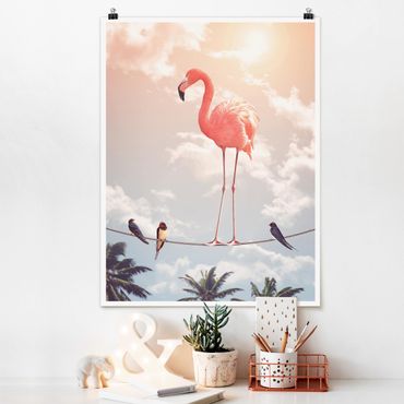 Plakat - Niebo z flamingiem