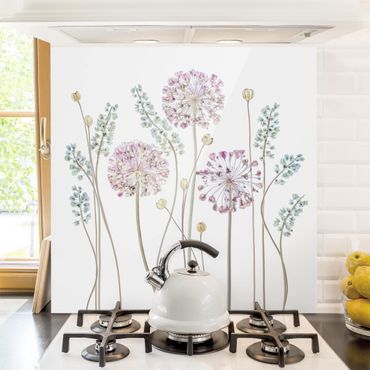 Panel szklany do kuchni - Allium Ilustracja