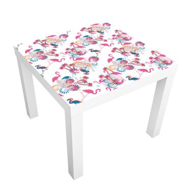 Okleina meblowa IKEA - Lack stolik kawowy - Taniec flamingów / wzór flaminga