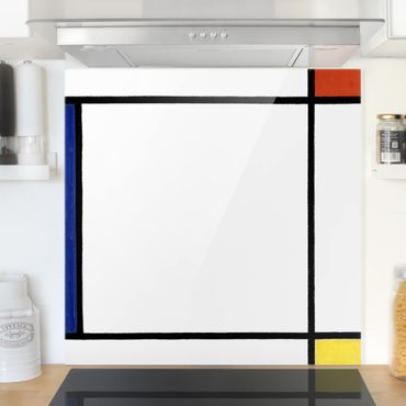 Panel szklany do kuchni - Piet Mondrian - Kompozycja III