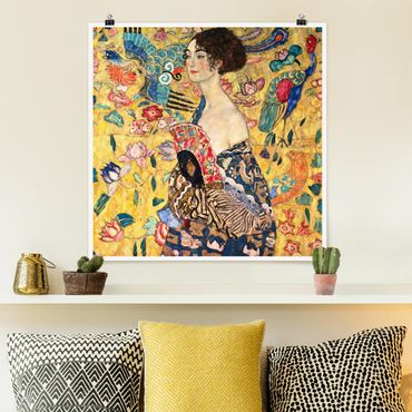 Plakat - Gustav Klimt - Dama z wachlarzem