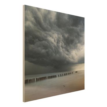 Obraz z drewna - Chmury burzowe nad Morzem Bałtyckim