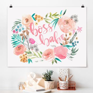 Plakat - Pink Blossoms - Boss Babe