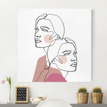 Obraz na płótnie - Linia Art Kobiety portret policzki różowy