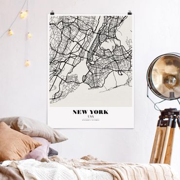 Plakat - Mapa miasta Nowy Jork - Klasyczna