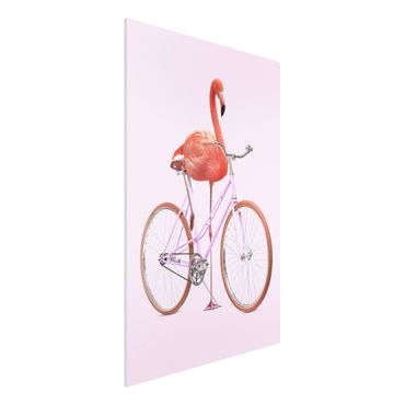 Obraz Forex - Flamingo z rowerem
